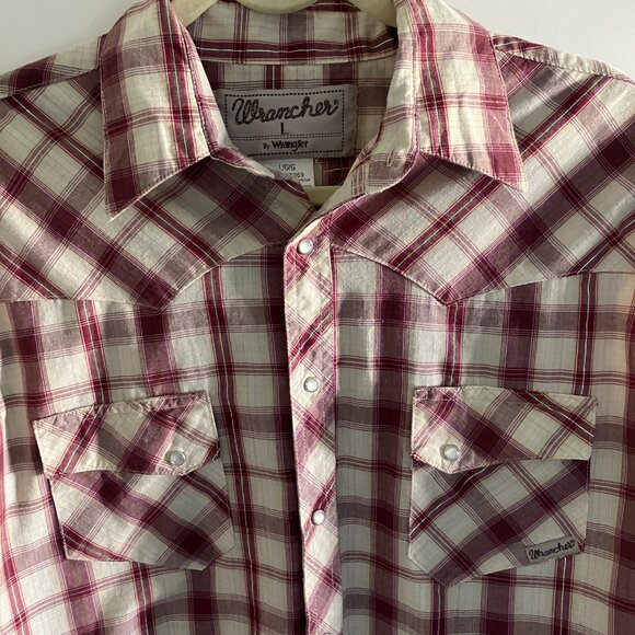 Wrangler Wrancher Shirt Men’s Large Pearl Snap Long Sleeve Maroon Western Wear. - Picture 3 of 12